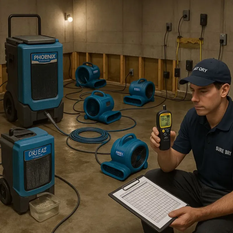 Structural Drying and Dehumidification process in Crosby County, TX